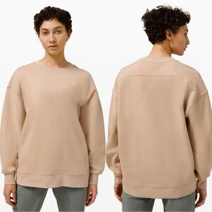 Lululemon Perfectly Oversized Crewneck Sweatshirt Cotton Terry in Cafe Au Lait 6